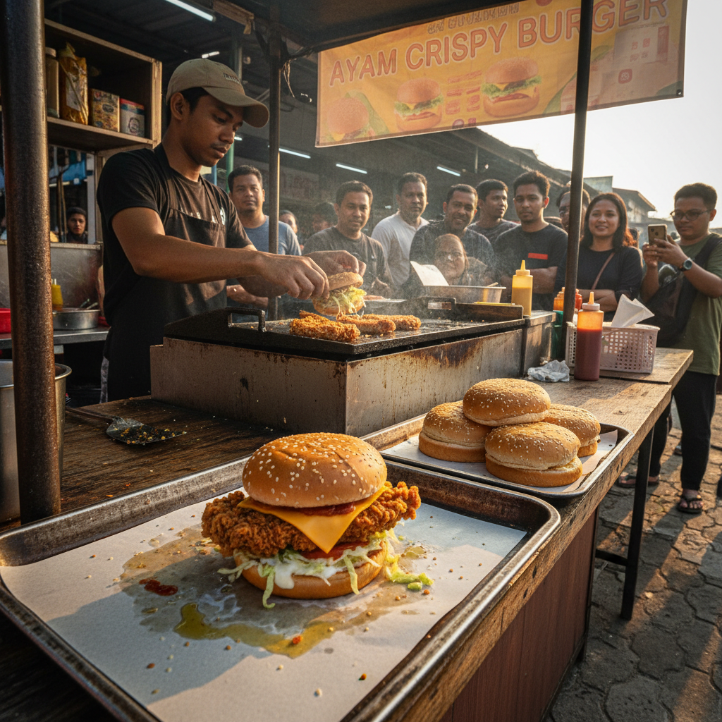 96 Ayam Crispy Burger 1 96 Ayam Crispy Burger - Rangkaian Terunggul