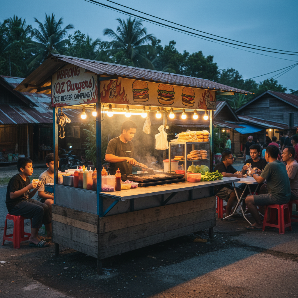 Warong Burgers ( QZ BERGER KAMPUNG ) 1 BURGER KAMPUNG QZ BERGER - Warong Terkenal