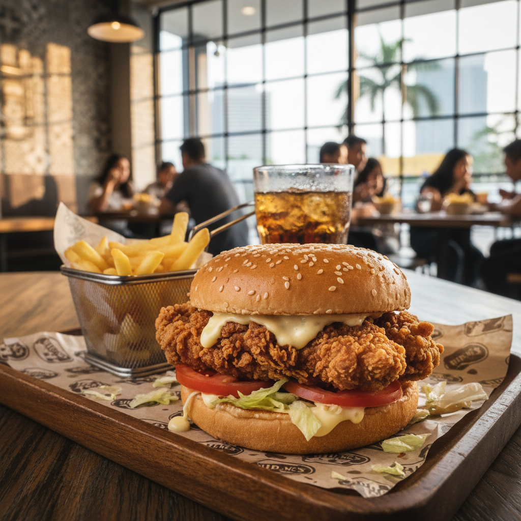 Burger Ayam Crispy Sedap Mek