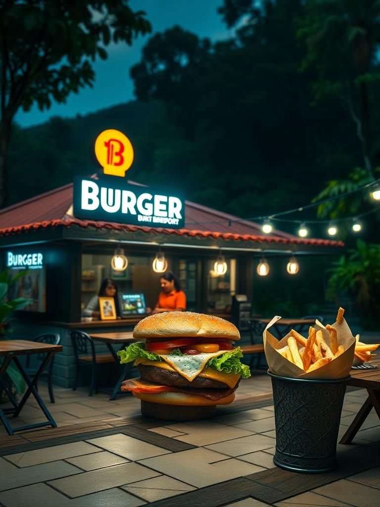 Burger Dan Jagung Depan Bukit Bendera Resort 1 Burger Dan Jagung Depan Bukit Bendera Resort