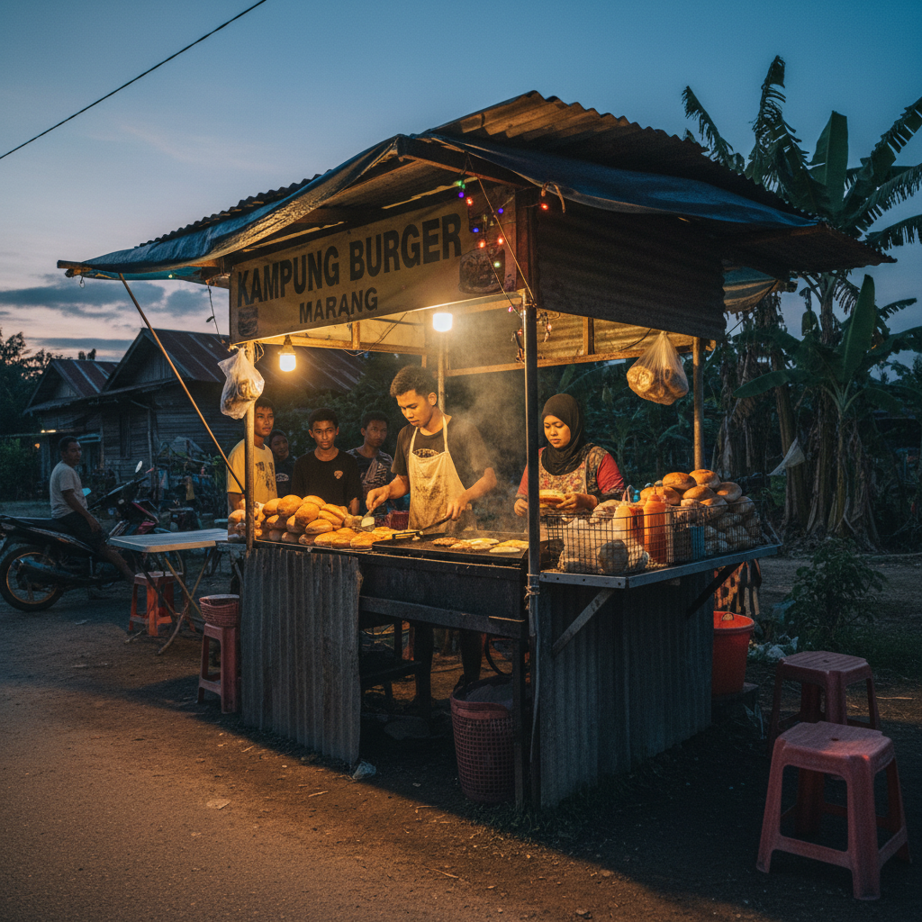 Kampung Burger Marang 1 Burger Kampung Terbaik di Marang