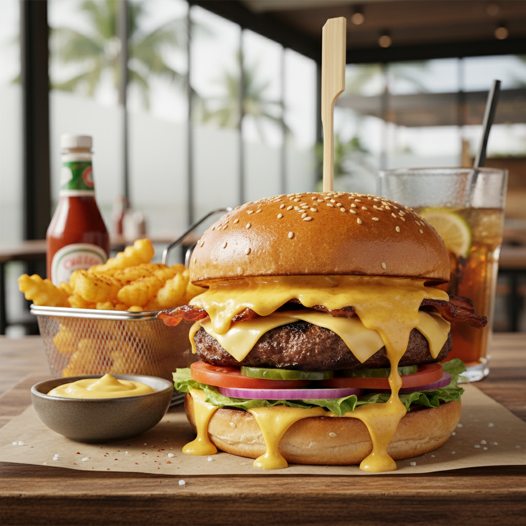Chilli's Cheezy Burger 1 Burger Keju Pedas Chilis