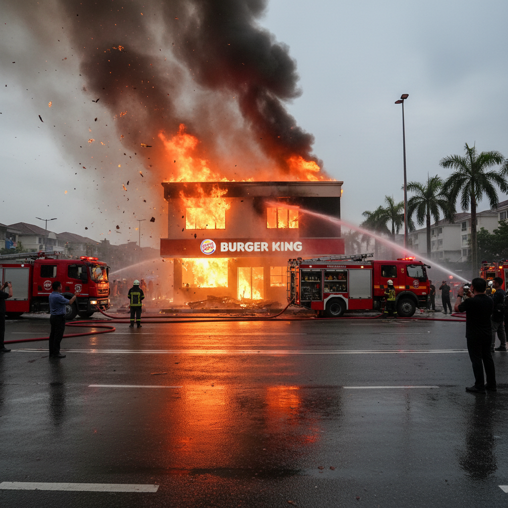 Burger King Fire 1 Burger King Fire - Juicy & Spicy