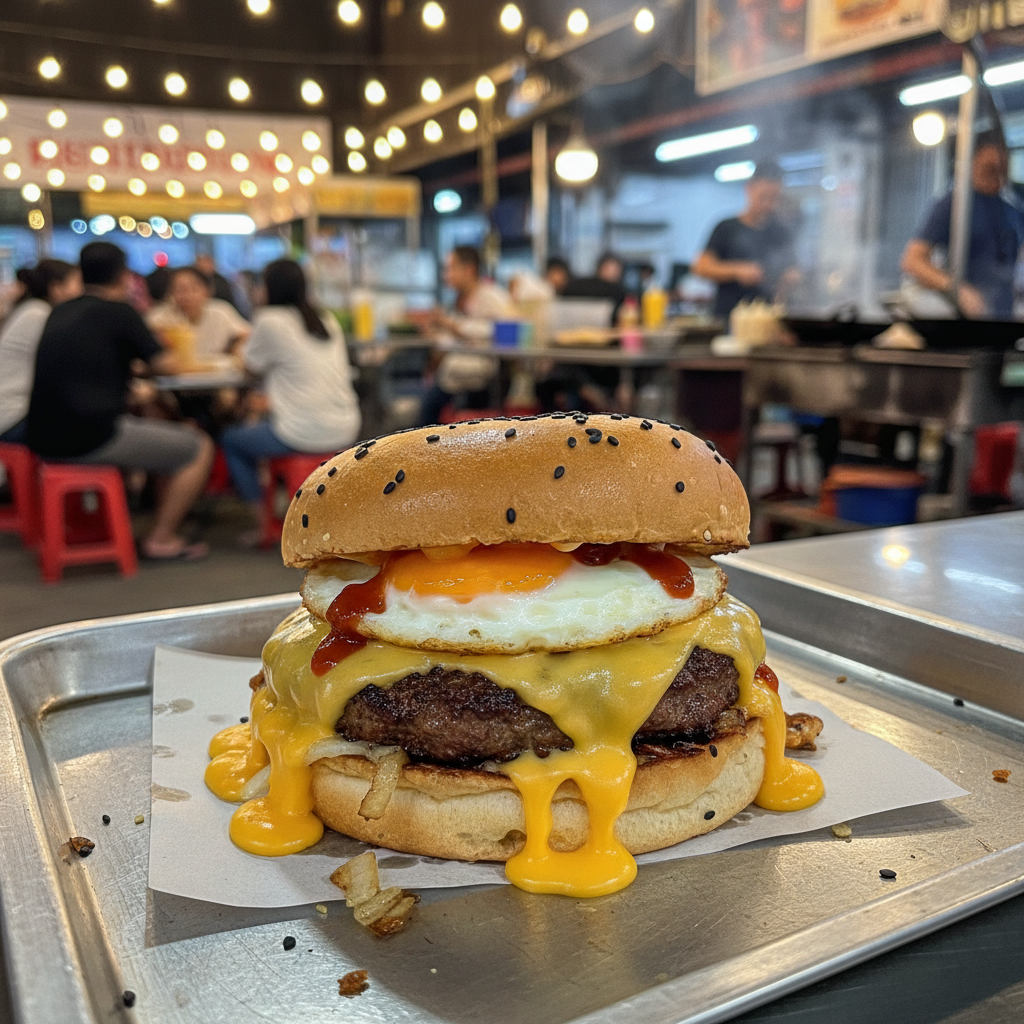 Madi burger leleh 1 Burger Madi Leleh Juicy Terliur