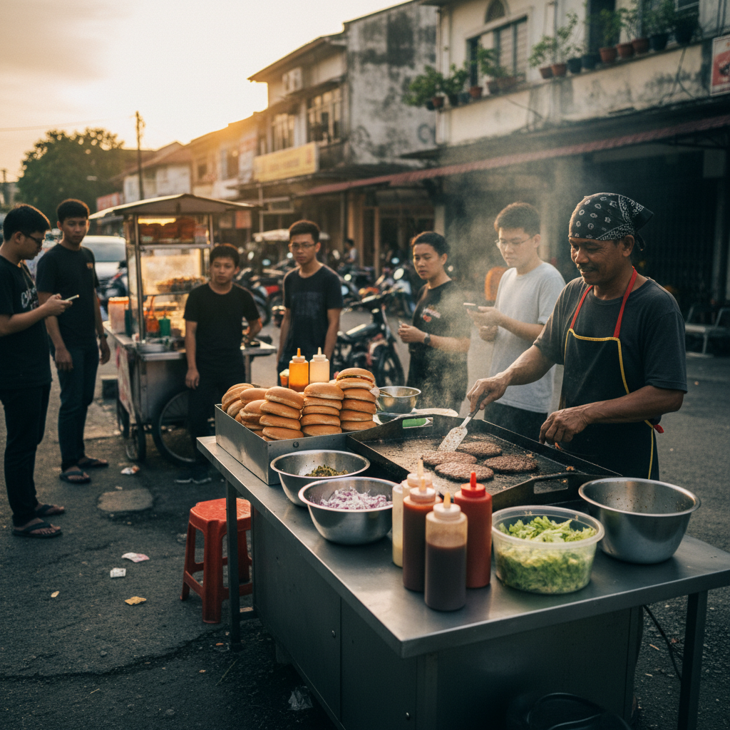 Burger Mok yang Lazat & Juicy
