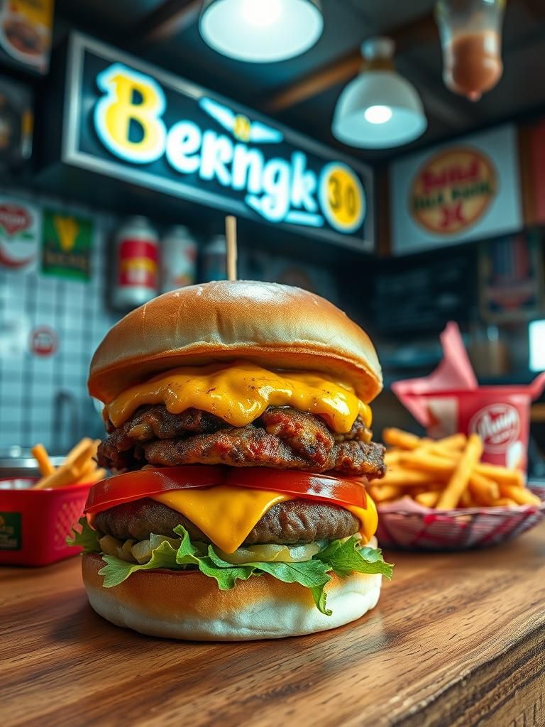 Burger Renyok 30˚ Rona-Roni & SATAY Renyok Manok ‘n’ Daging