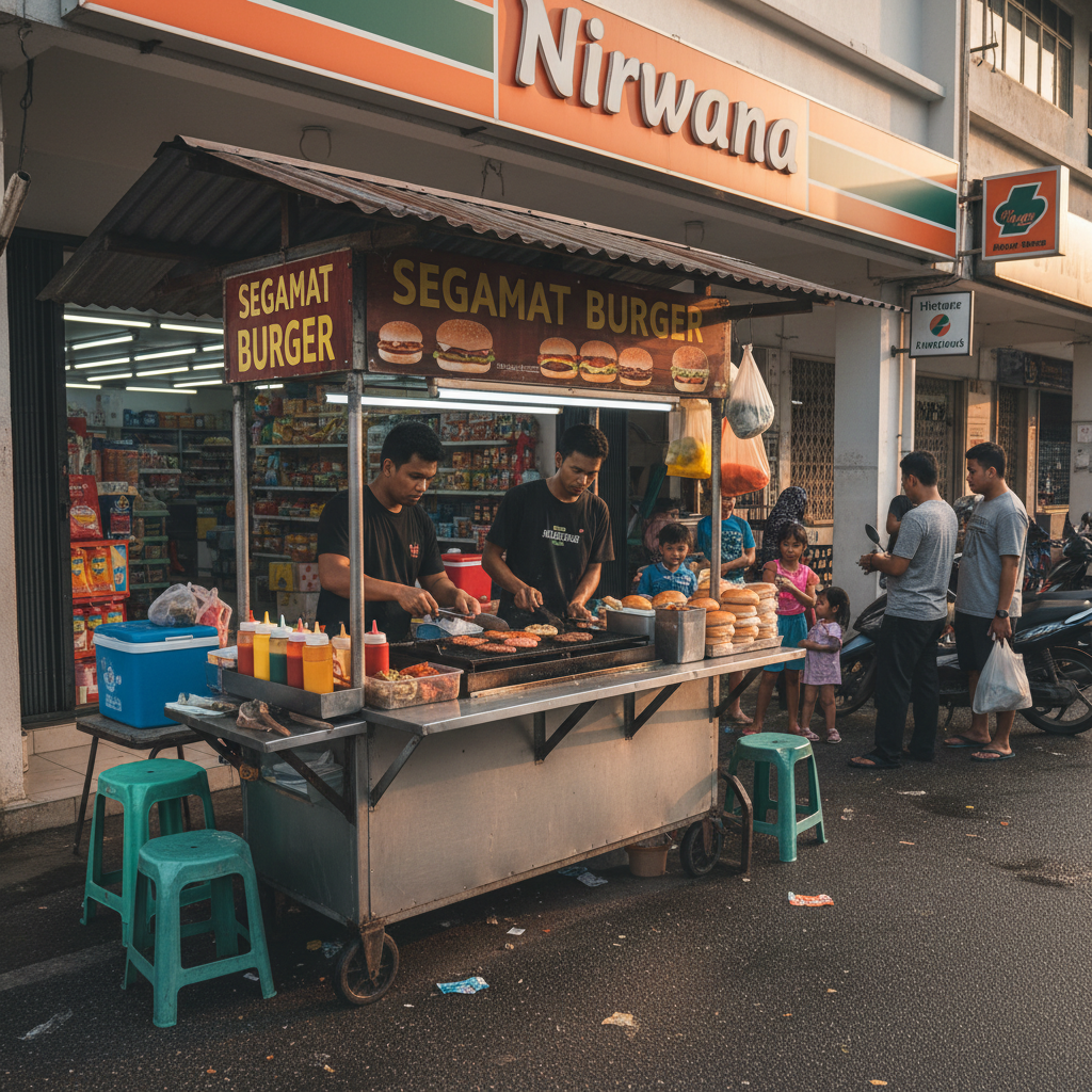 Segamat burger outside Nirwana 1 Burger Segamat di Luar Nirwana