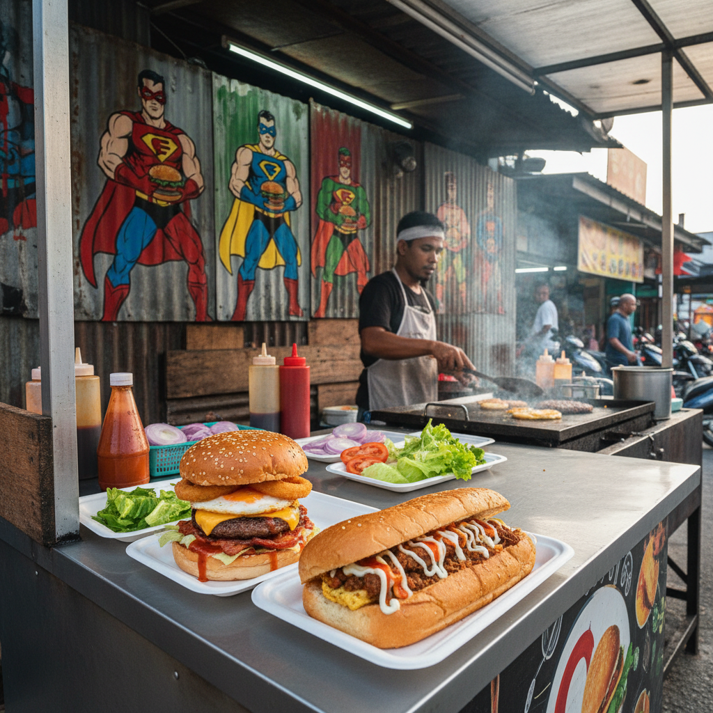 Burger Superhero & Roti John Terbaik