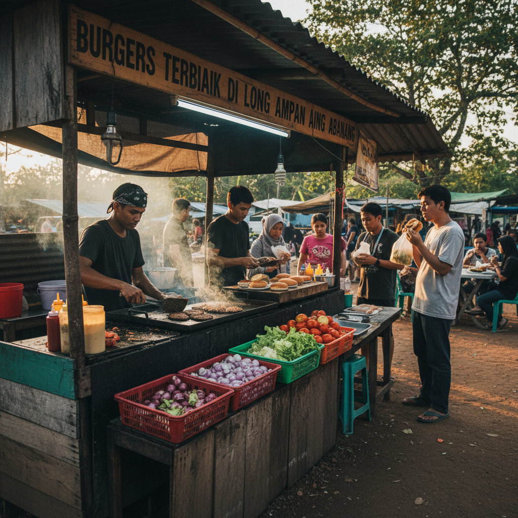Burgers terbaik di Long Ampan Aing atau Abanang 1 Burger Terbaik di Long Ampan Aing/Abanang
