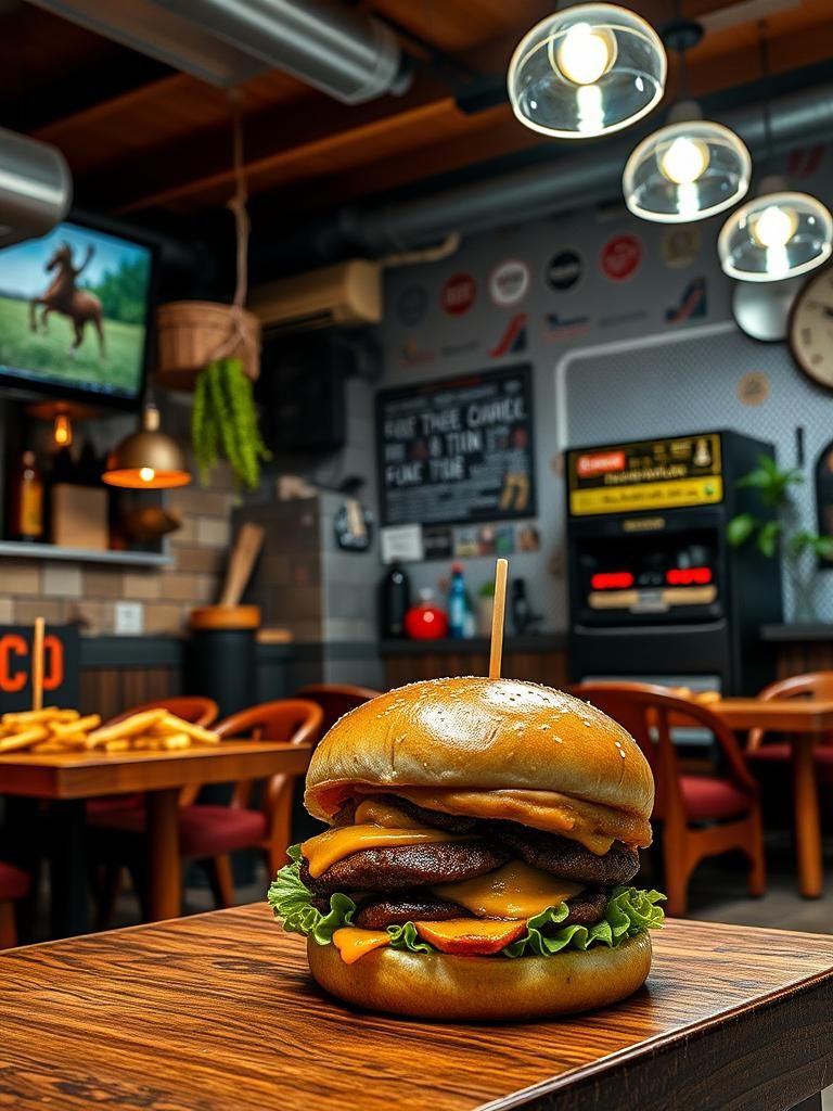 Burger sne tarantula (western & makanan melayu)
