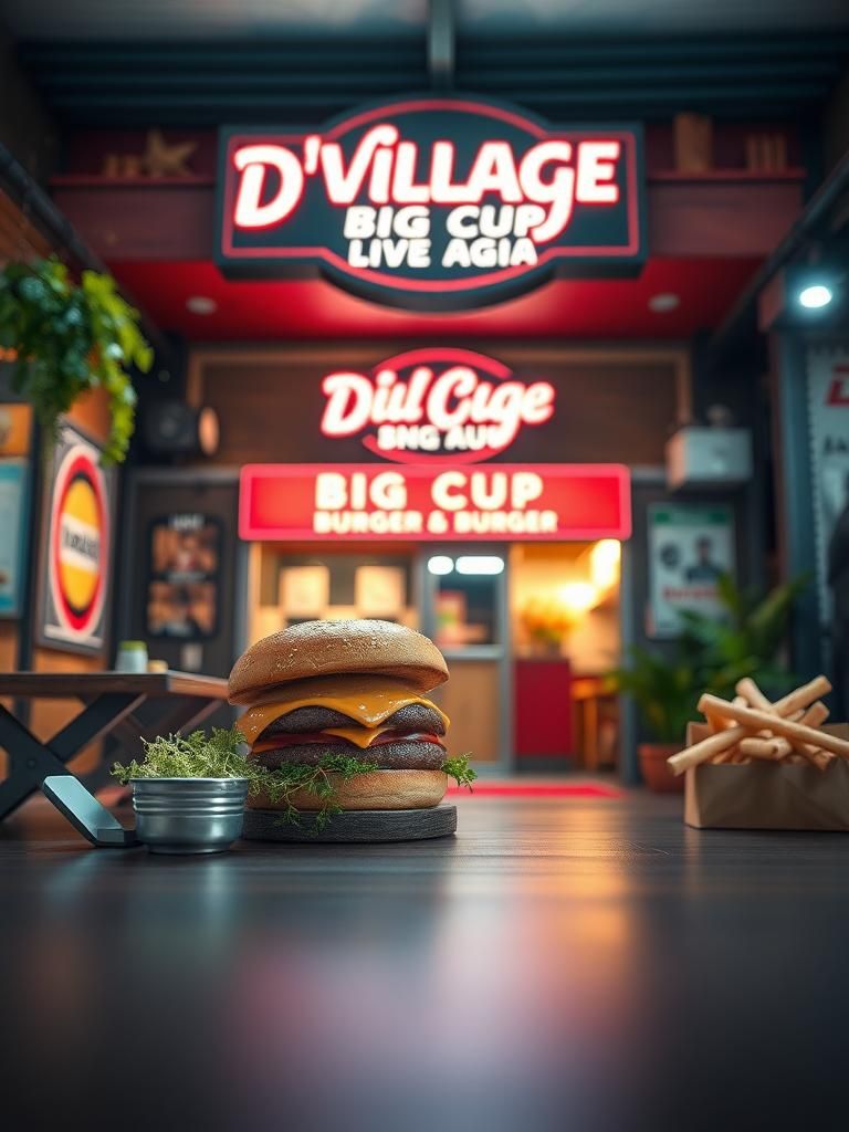 D'Village Station Big Cup & Burger - Tanjung Agas 1 D’Village Station Big Cup & Burger – Tanjung Agas