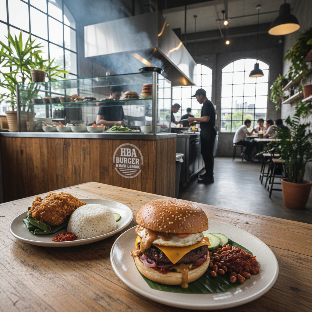 HBA burger & Nasi Lemak 1 HBA Burger dan Nasi Lemak Sedap