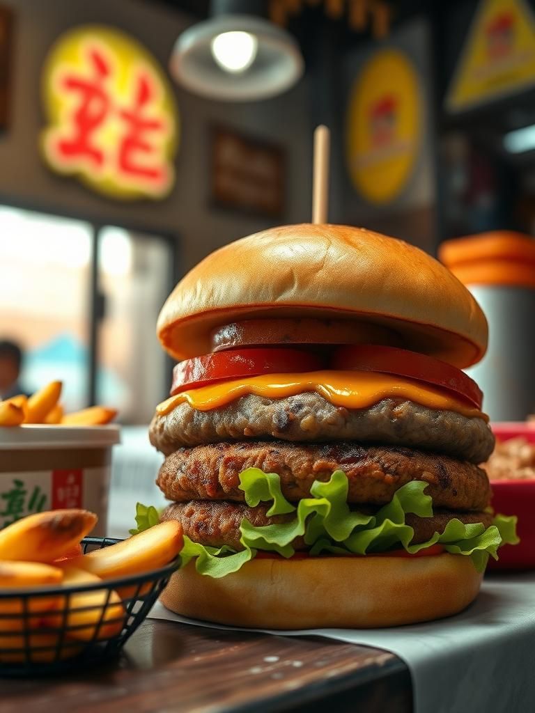 Penampang Hot pork burger 1 Penampang Hot pork burger