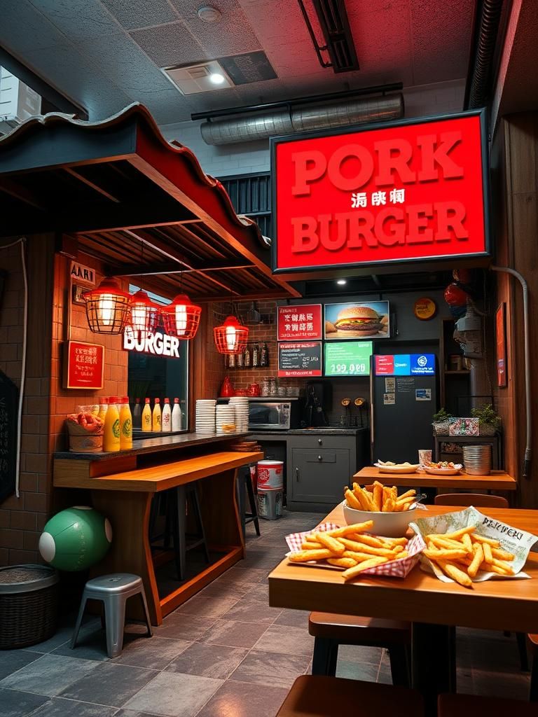 Pork Burger Station 1 Pork Burger Station
