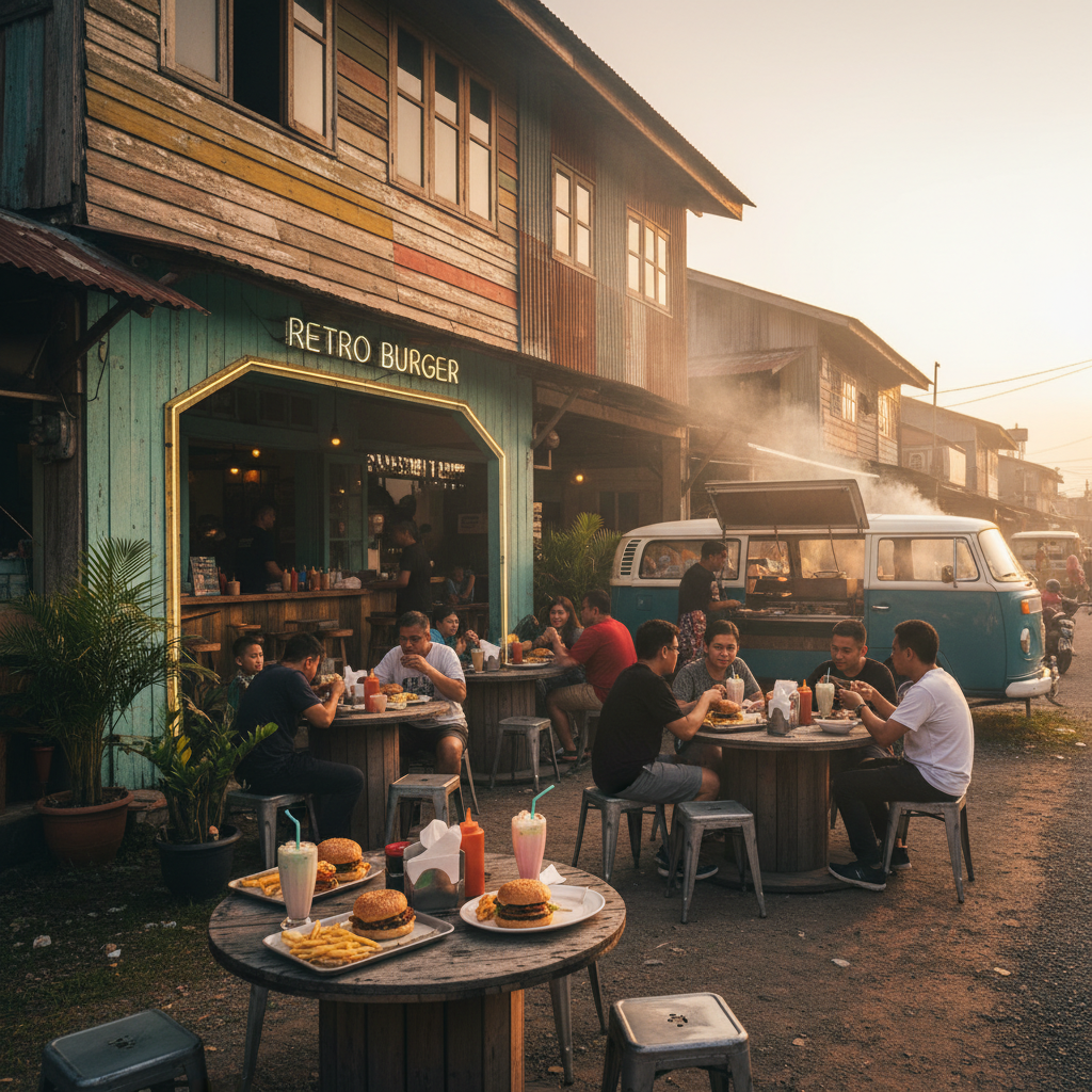 RETRO BURGER MARANG 1 Retro Burger Marang - Hidangan Nostalgia Terbaik