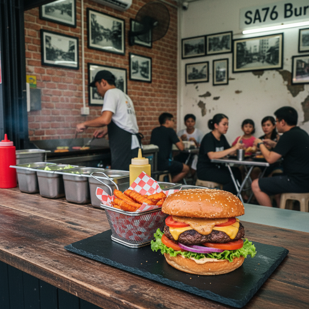 SA76 Burger 1 SA76 Burger: Resepi & Cara Membuat