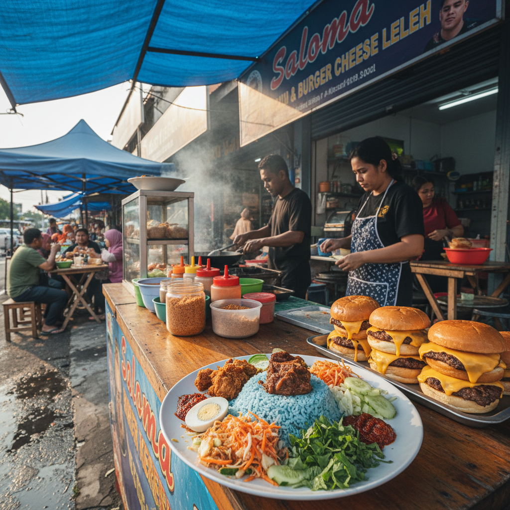 Saloma: Nasi Kerabu & Burger Cheese Leleh Terbaik