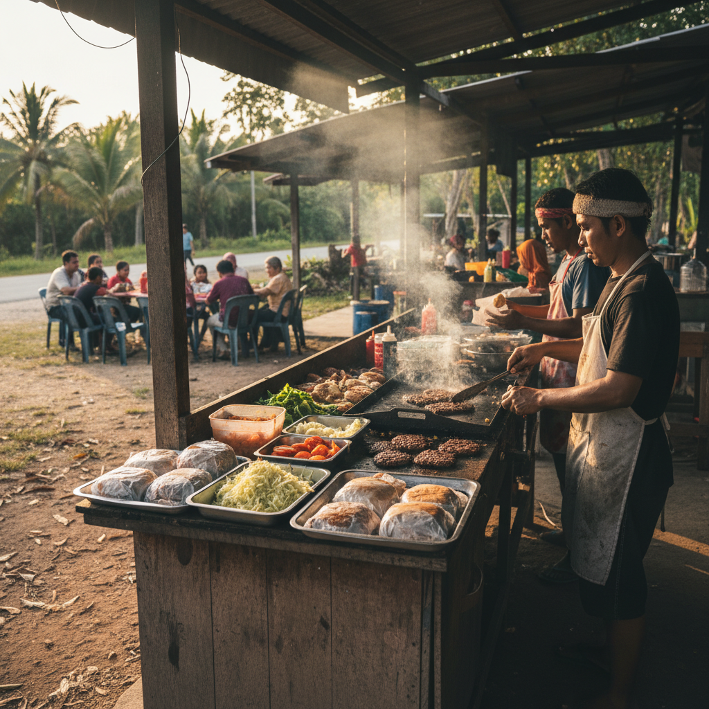 Square Burger Bukit Payong (Hot Burger) 1 Square Burger Panas Bukit Payong | Burger Lazat