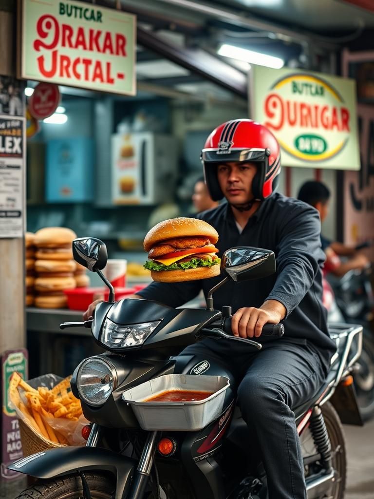 Stall burger along bapak rider 1 Stall burger along bapak rider