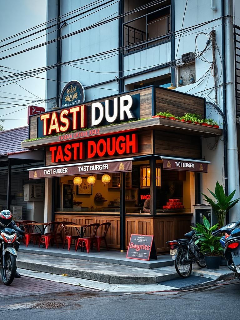 TASTI DOUGH BURGER, Taman Baiduri, Kuala Ina, Alor Gajah, Melaka.