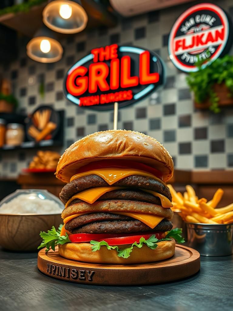 THE GRILL FRESH BURGERS @KAFE JOM MAKAN PERMATANG PAUH