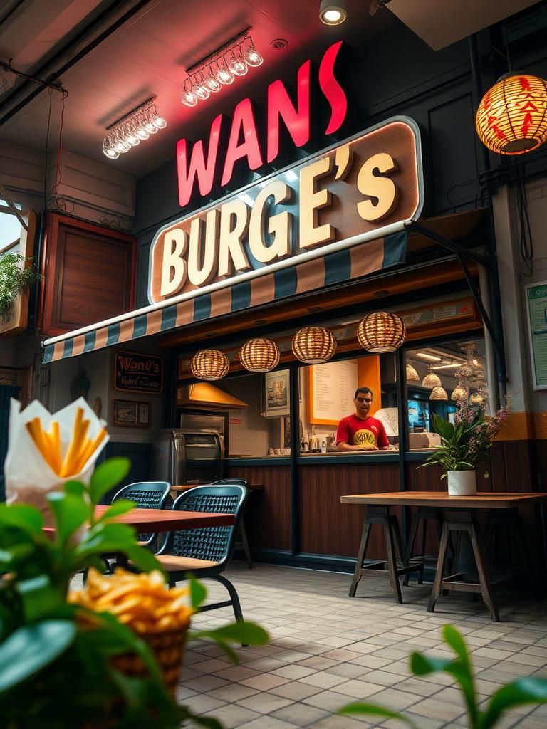 Wan’s Burger Ayam Crispy & Roti John