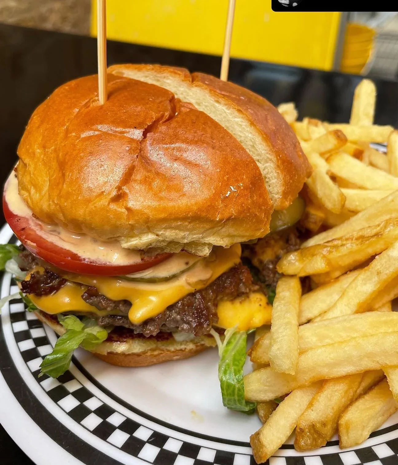 along burger station
