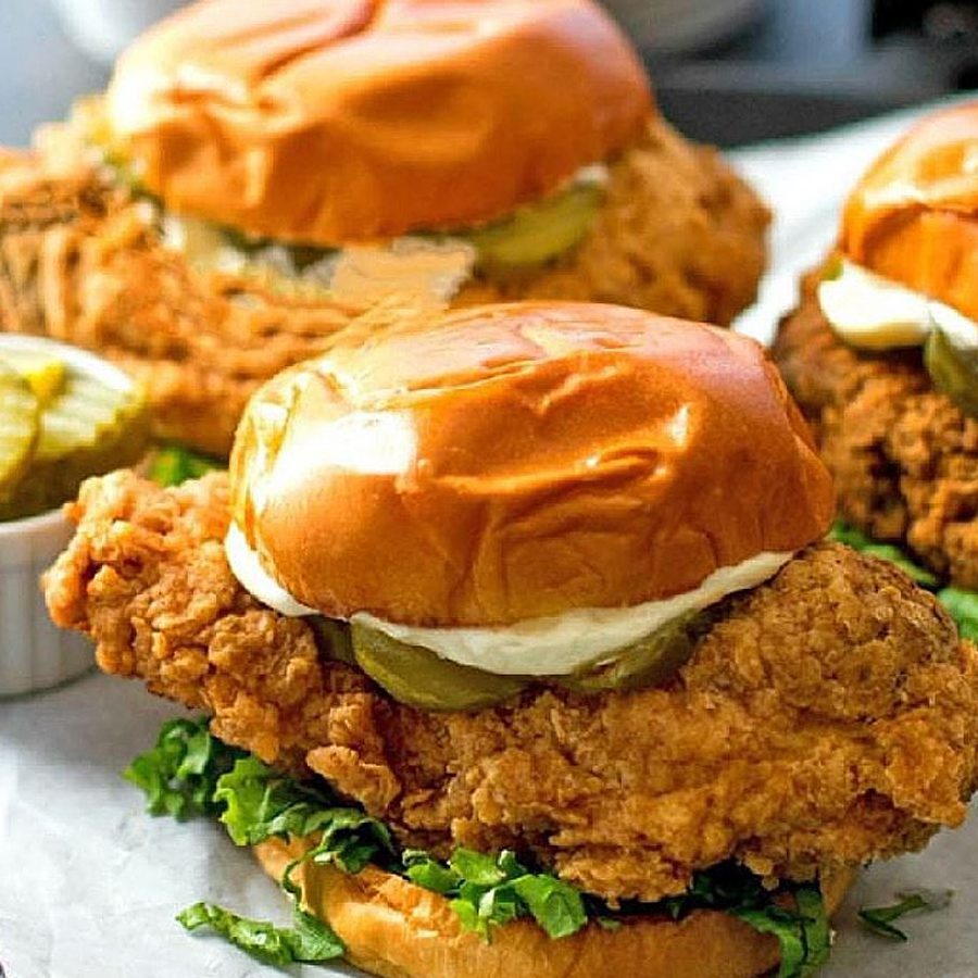 burger ayam crispy padu