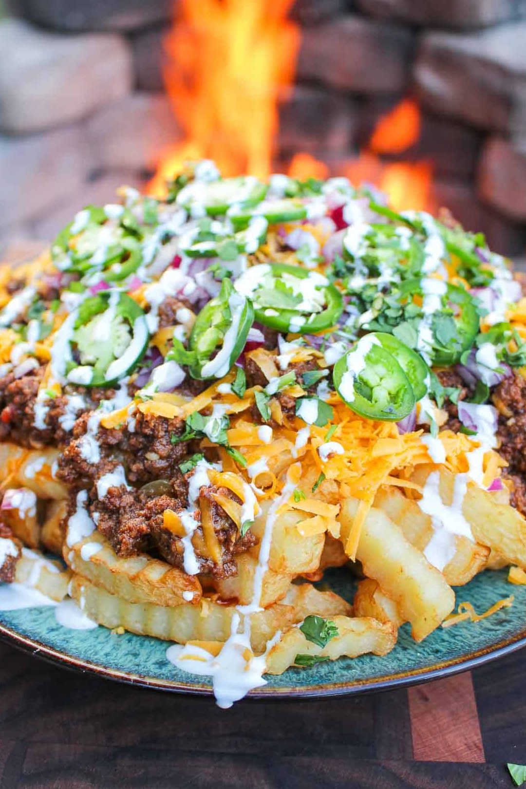 burger crispy fire cheese fries