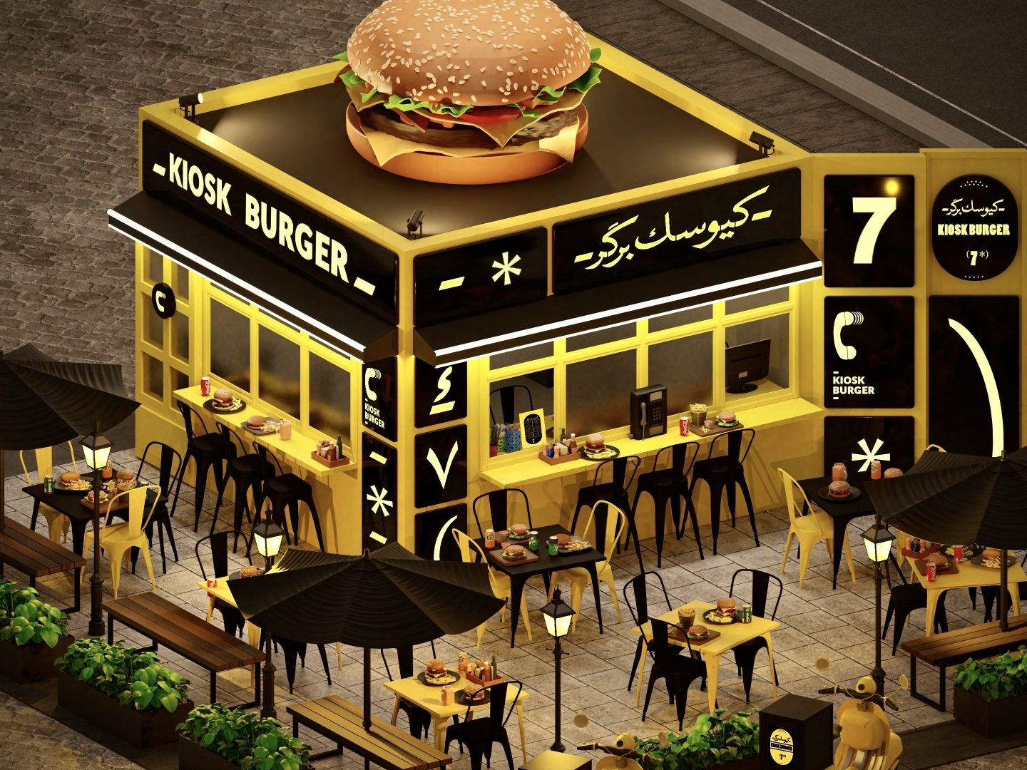 burger oraits stall