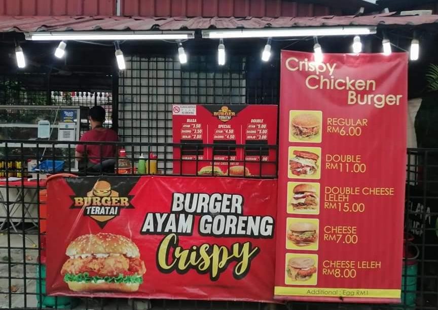burger teratai burger ayam goreng crispy crispy chicken burger