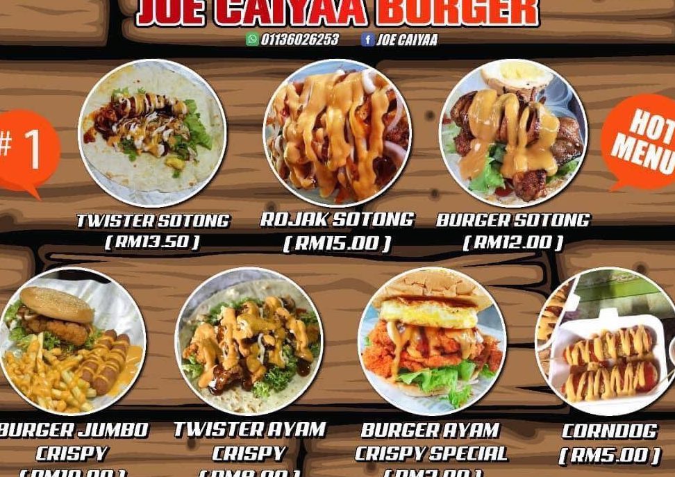 burger twister sotong special joe caiyaa burger