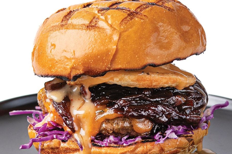 downtown burger and meatball cheese blackpepper