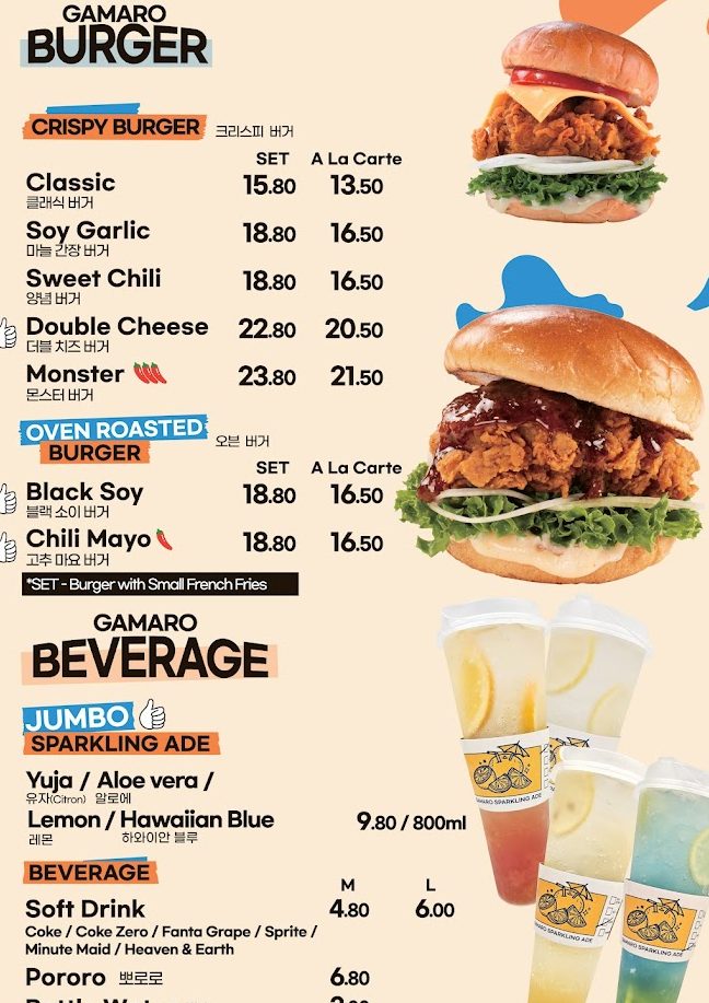 gamaro chicken burger