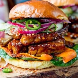 homemade pork burger sibu